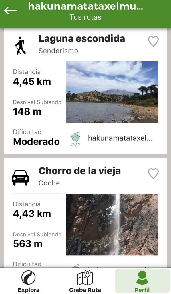 Algunas de nuestras rutas guardadas en Wikiloc, una de las de las aplicaciones para tus viajes